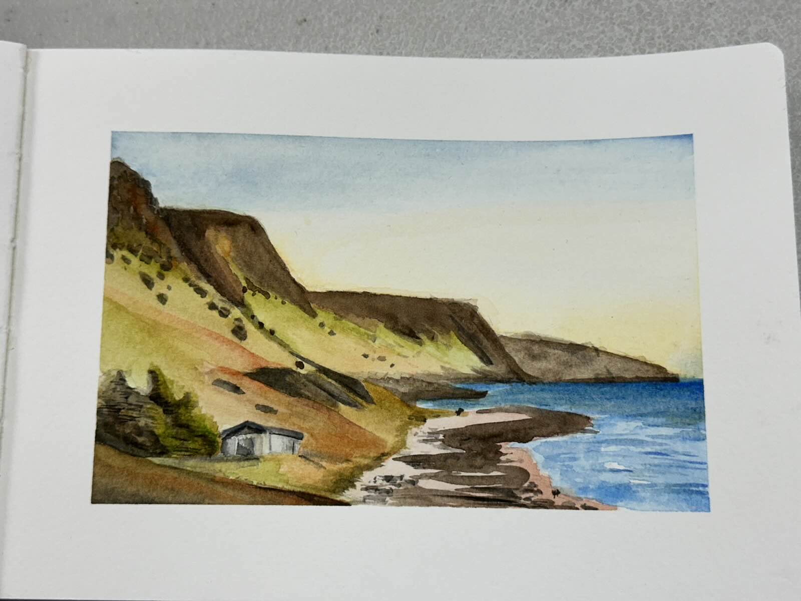 Watercolour painting of a Victor Harbor beach