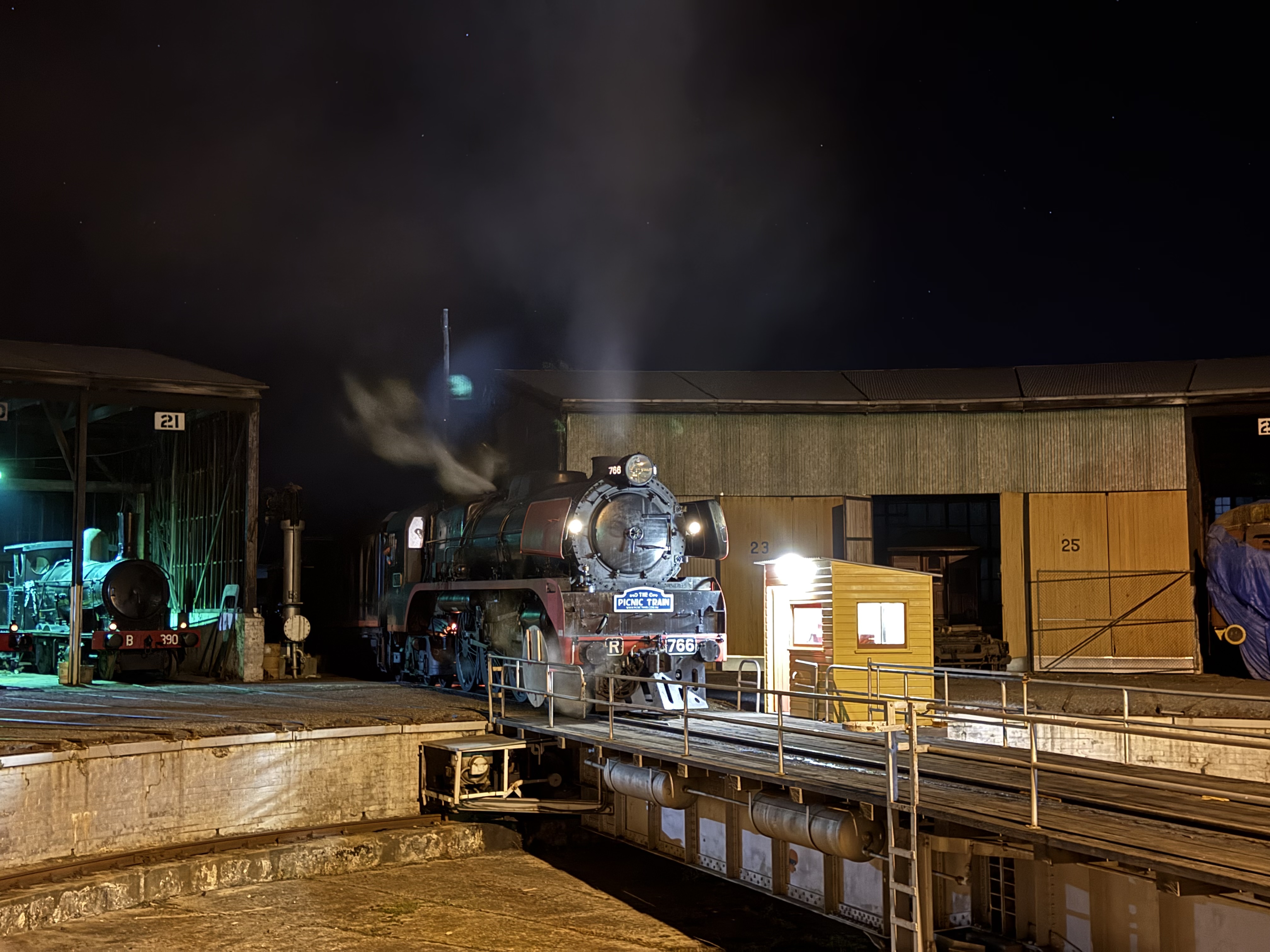 Picnic train coming in for the night
